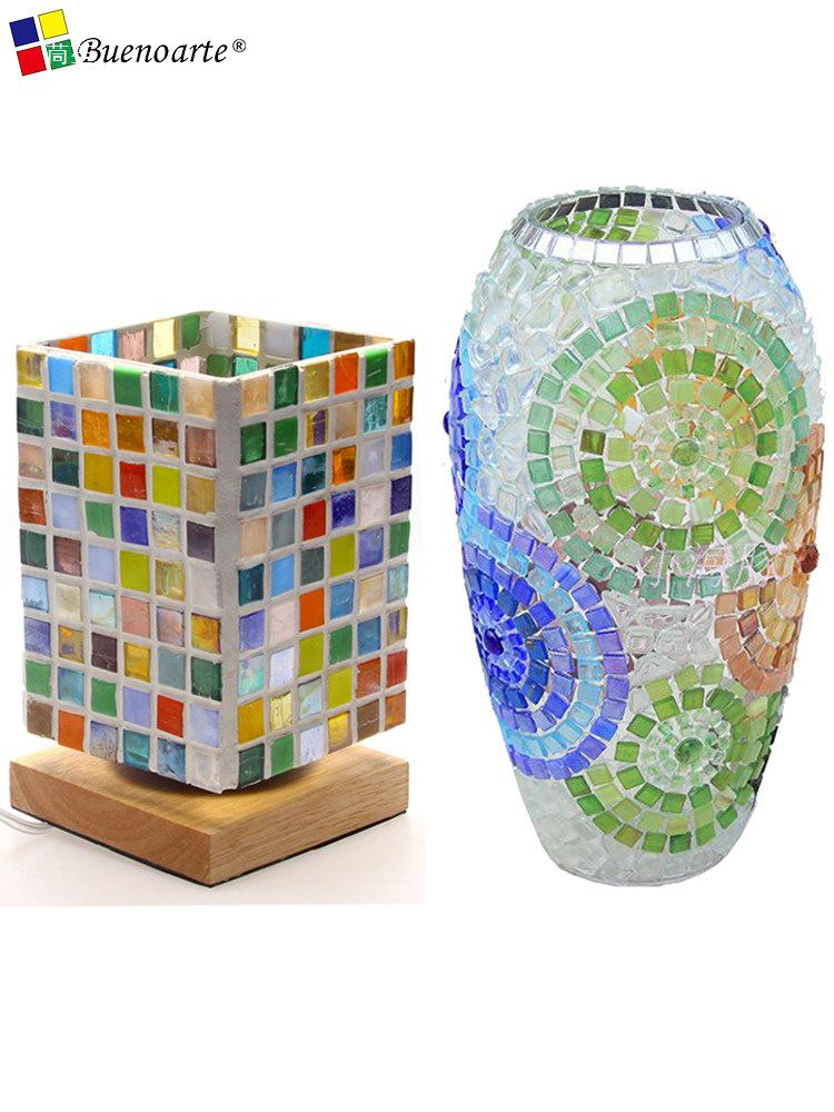 260 Stück 1 cm Transparente Eisjade Mosaik Glasperlen für DIY Kerzenhalter Basteln