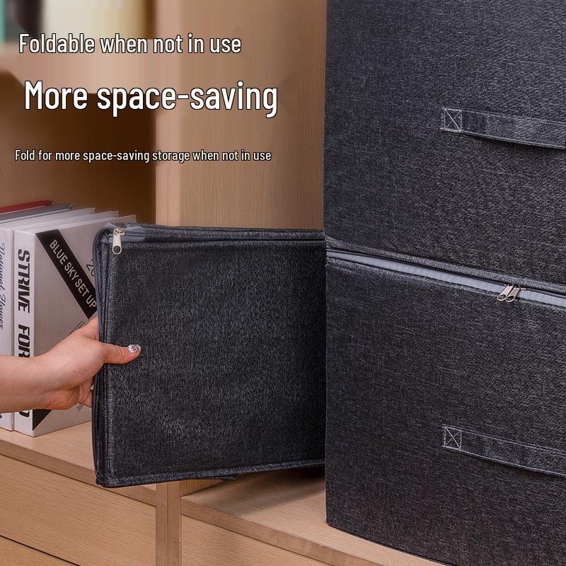 Large Capacity Foldable Storage Box with Soft Lid: Portable Organizer for Household and Document Storage