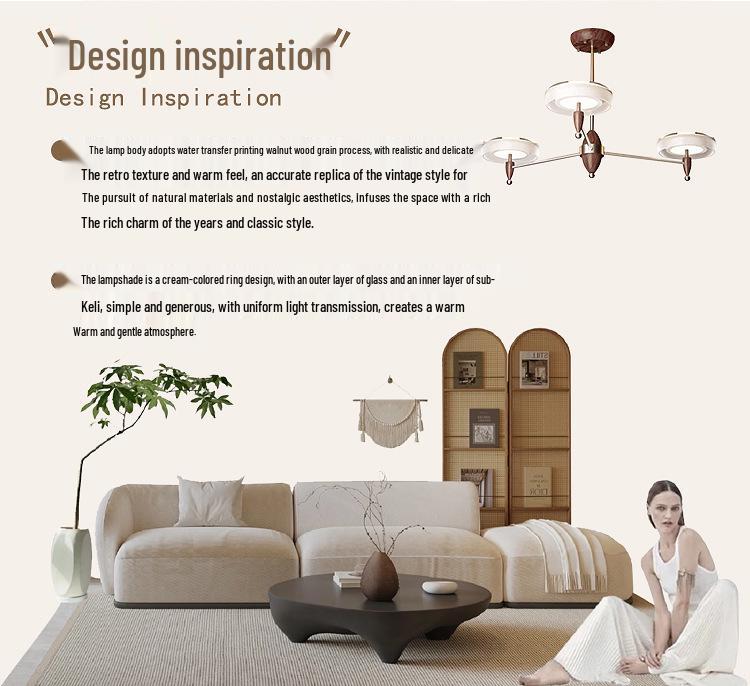 French Vintage Style Modern Minimalist Chandelier for Dining, Study, Bedroom, or Aisle