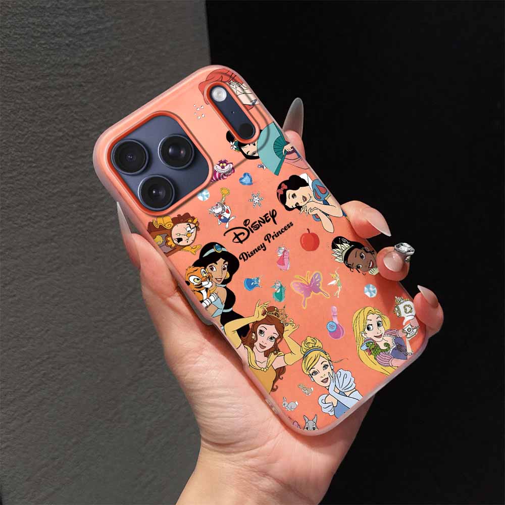 Disney Princess Fashion Phone Case For iPhone 17 AIR 16 15 14 13 12 11 Pro Max Plus Matte Skin Feel Shell Cover