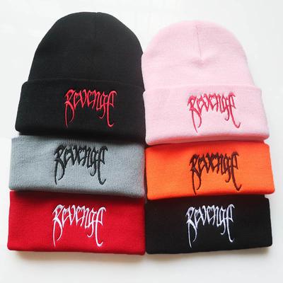 Embroidered Knitted Hat Men's Women's Hooded Warm Casual Hat