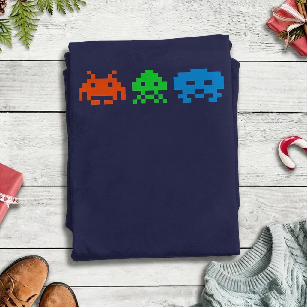 Space Invaders Cotton TShirt For Unisex Summer Aesthetic T Shirts O Neck Hipster Tee Shirt Big Size Hot Sale Clothes