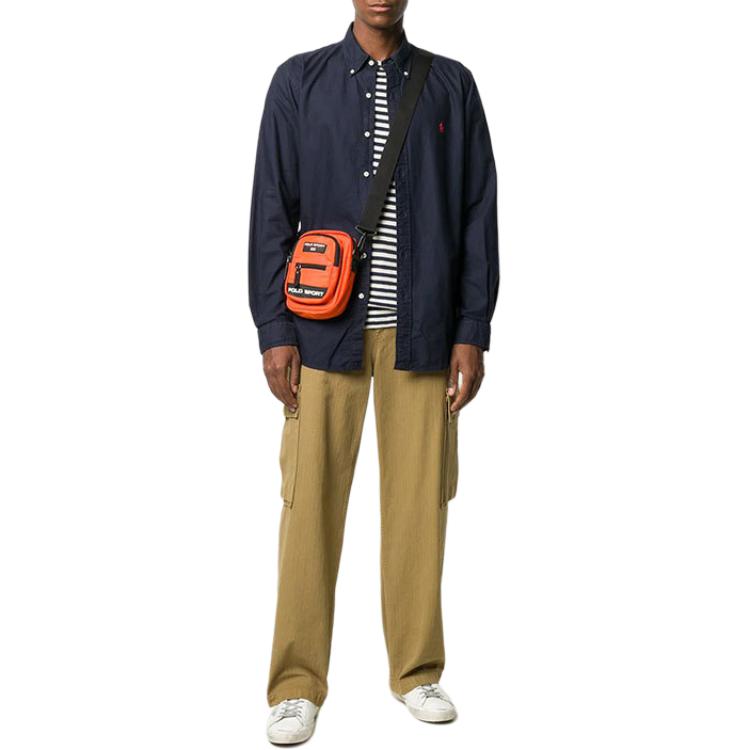 Polo Ralph Lauren Logo Print Button-Down Collar Shirt Men shirts Blue 710772290-002