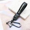 HDSW Genuine Leather Car Logo Key Chain, 1 x MAZDA suitable for BLACK 2