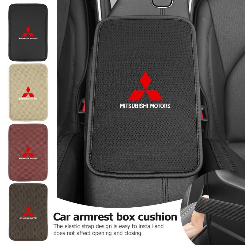 For Mitsubishi Car Armrest Box Pad Leather/Ice Silk Cushion Protector Elbow Support Accessories Outlander Lancer Eclipse Mirage
