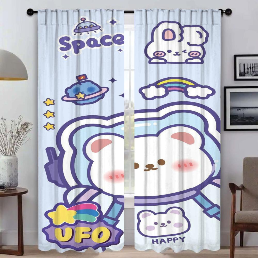 

Вырезанные кухонные шторы с изображением животных из мультфильмов для камер, затемняющие шторы для комнаты, 2-панельные перегородки, шторы для домашнего интерьера, гостиная W50xH70cmx2pcs-CL