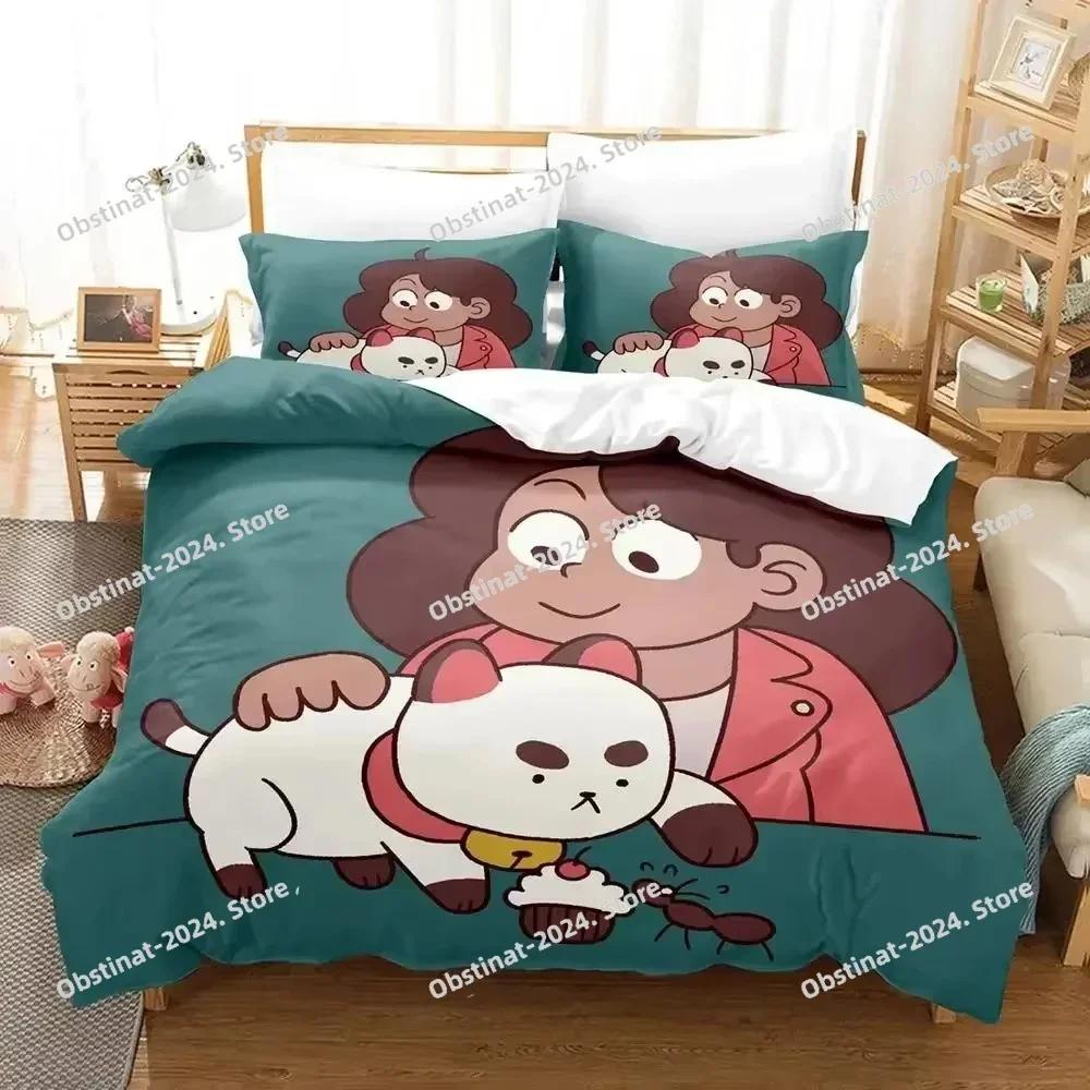 Cartoon Bee PuppyCat Bedding Set Printed single Comforter Quilt Bed Cover Duvet Cover Pillow Case 3 Pieces Sets Kids Adult Size