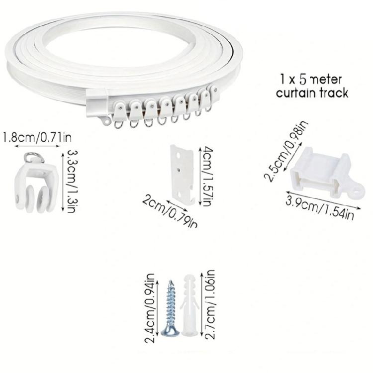 5metrová garnýžová lišta Stropní upevnění s tichým chodem Kompletní se sadou montážního příslušenství pro snadnou instalaci