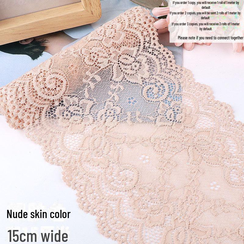 15cm Szeroka Miękka Elastyczna Koronka do Dekoracji Ubrań i Spódnic DIY w Kolorze Białym lub Czarnym