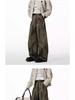 Spring 2025 Pleated Wide-Leg Denim Jeans - Dirty Dye