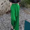 Korean Chic Asymmetrical High-Waisted Pleated Wide-Leg Trousers for Women