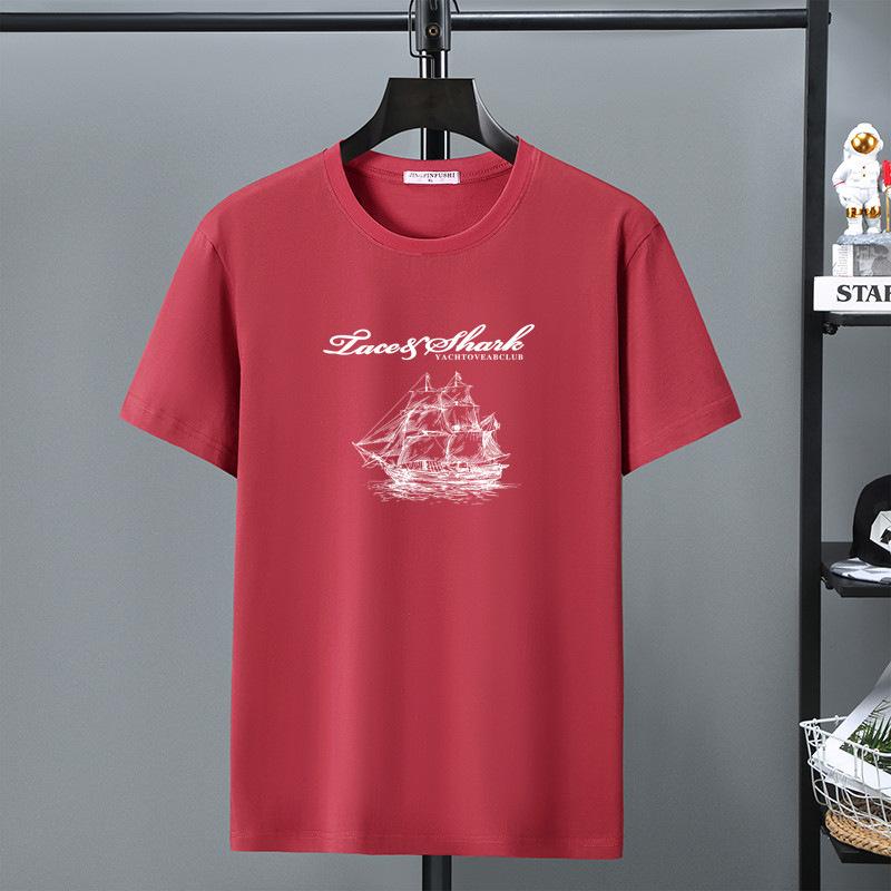 Summer Men's Plus Size T-shirt Cotton T-shirt Men Short Sleeve Tshirt Casual Tops Tees Male Shirt Crewneck