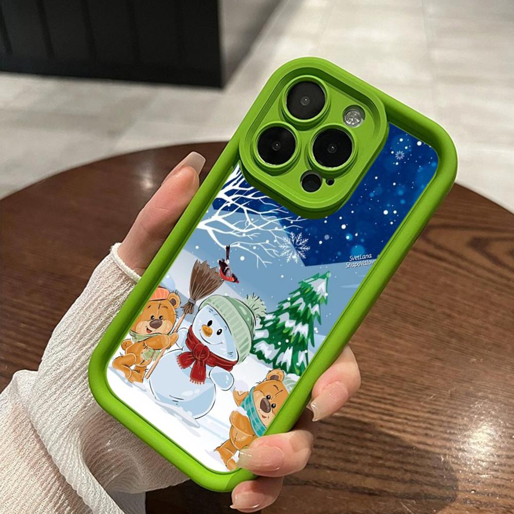 Ae108 Happy New Year Merry Christmas Phone Cases for iPhone 16 14 13 11 Pro Max 15 7 8 6s Plus 12 Mini XR XS Max SE Angel Eye Ladder Protective Cover
