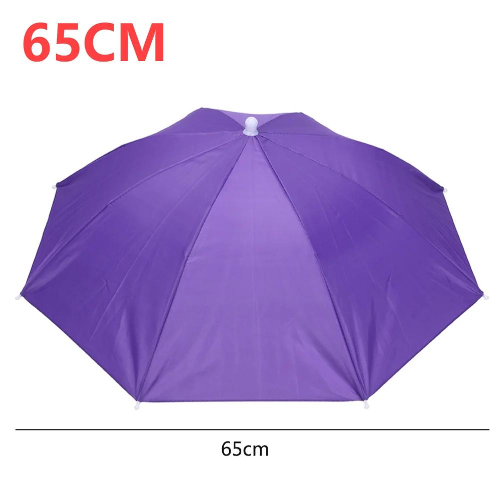Head Umbrella with Elastic Band Anti-Rain Headwear Brolly Cap Waterproof Sunscreen Hat Umbrella Lightweight for Camping Hiking