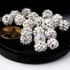 HX6F 100pcs 10mm Disco Ball Clay Beads Round Diamond Clay Bead Jewelry Craft Supplies