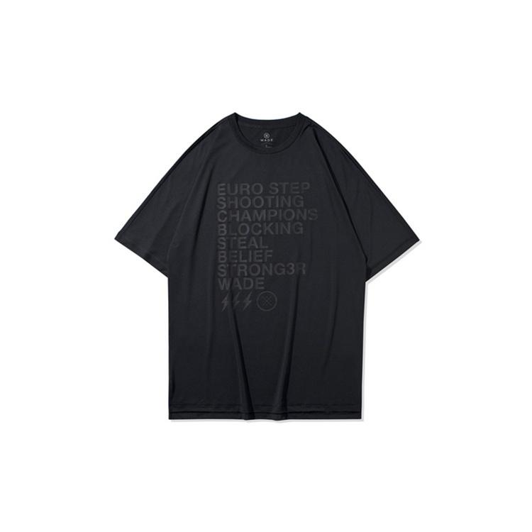 Li-Ning Wade Series Alphabet Printing Short Sleeve Tee Black Men s ATSQ089-1 S