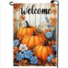 Welcome Fall Pumpkin Oral Garden Ags 12x18 Double Sided, Small Burlap Autumn Thanksgiving Farmhouse Villa Outdoor Fall D PPZ