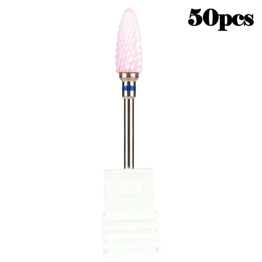 

50 шт., керамические фрезы для ногтей, фрезы для снятия гель-лака, маникюра, вращающиеся заусенцы, педикюрные фрезы для ногтей, аксессуары