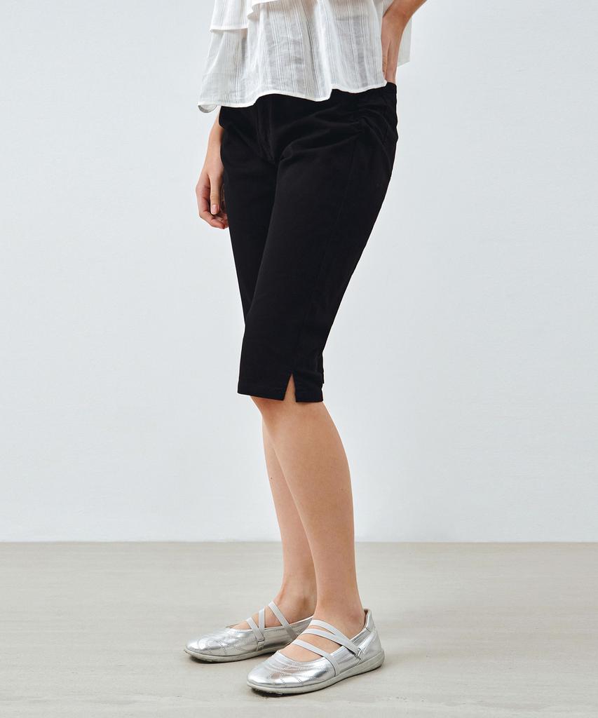 MONGDOL Side Shirred Capri Pants Black Mdpt081Black