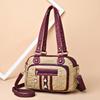 Fashionable Braided Women's Handbag Color-blocking Rivet Pleated Large Capacity Women's Shoulder Bag Back Anti-theft Zipper