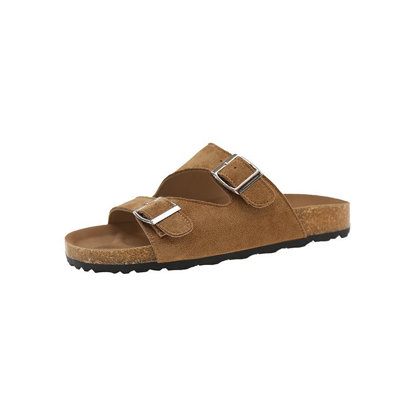 Outer wear temperament new cool slippers fashionable lightweight thick-soled slippers metal Korean version one-word drag women's belt buckle summer