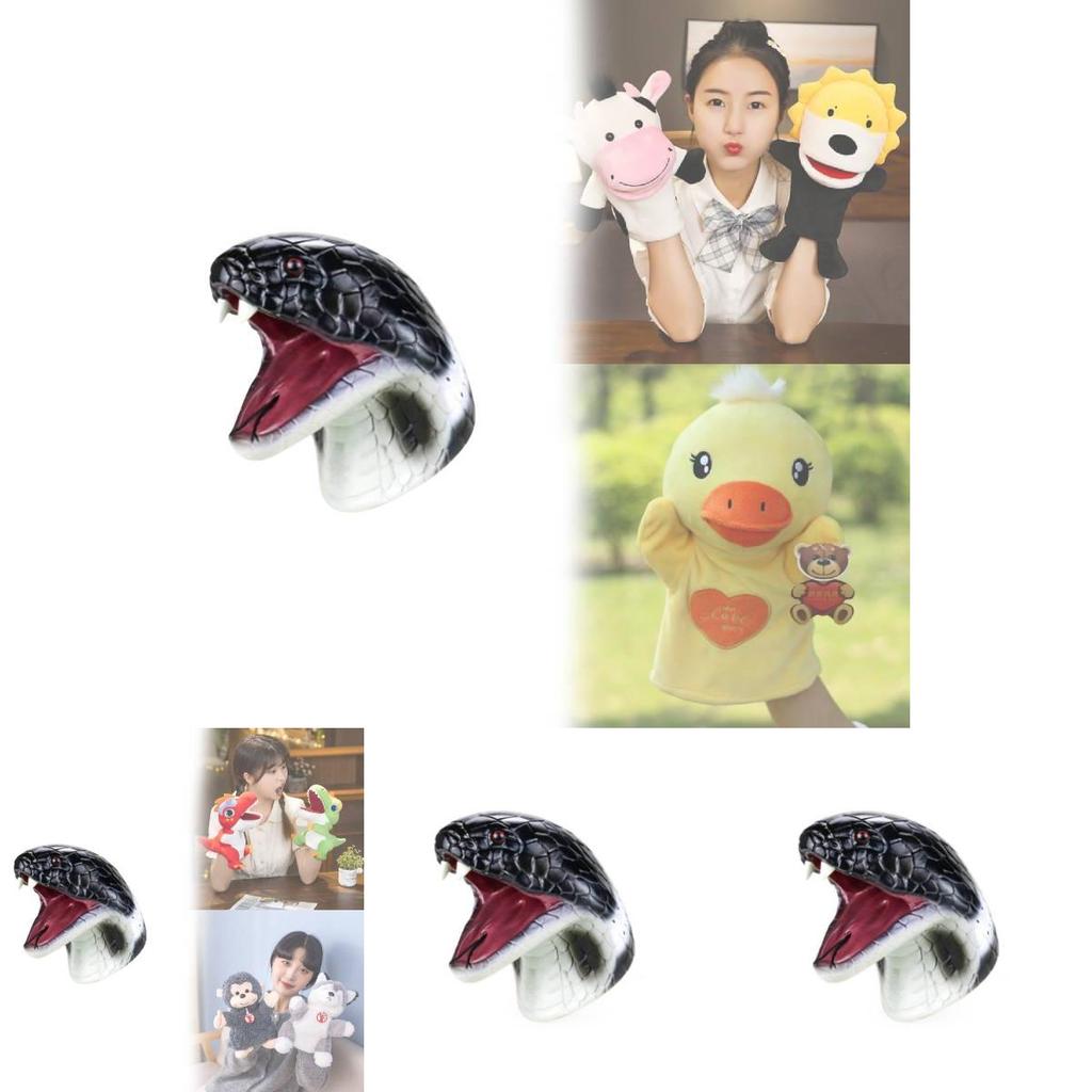 Animal Hand Puppet Toy With Realistic Snake Head For Kids Educational Play