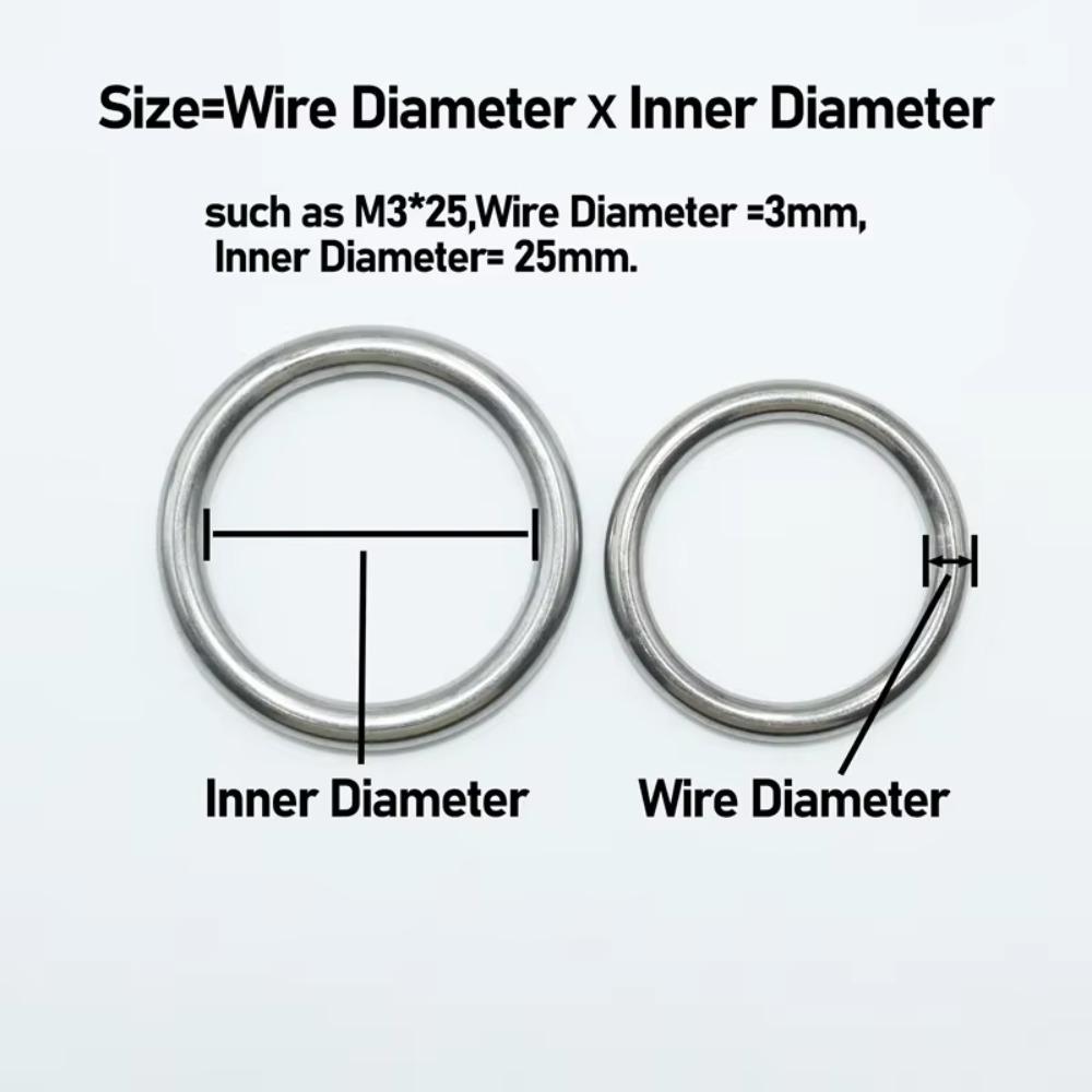 M4 M8 Yoga Hanging Rings Anti Corrosion O Rings Load Bearing Stainless Steel Rings Yoga Training