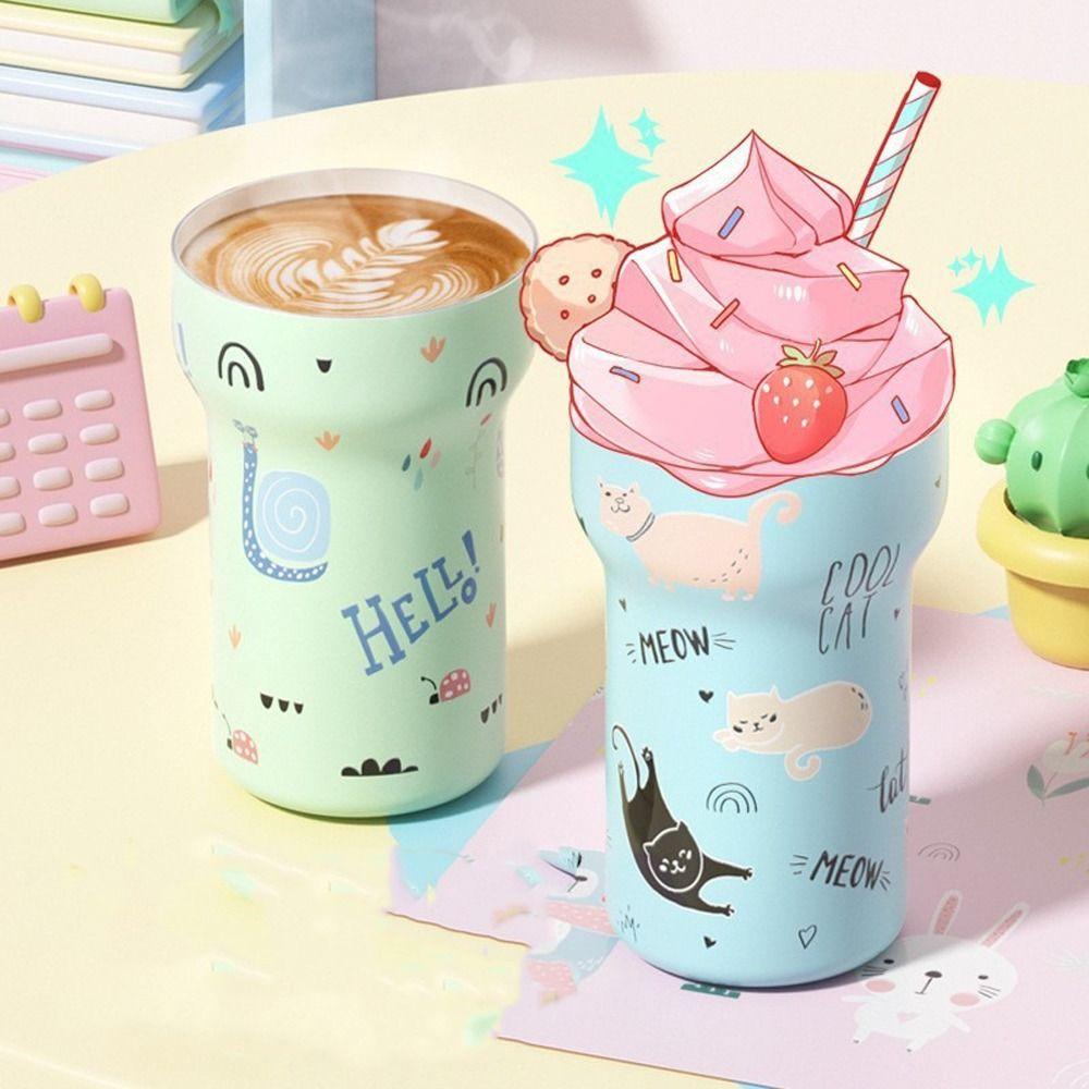 650ML Vacuum Cup Ceramic Inner Liner Thermos Cup Kid Gift Insulation Cup  Office
