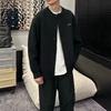 Korean Style Deer Fleece Cardigan Autumn New Arrival Lazy Style Simple High Grade Loose Sweater Coat For Men