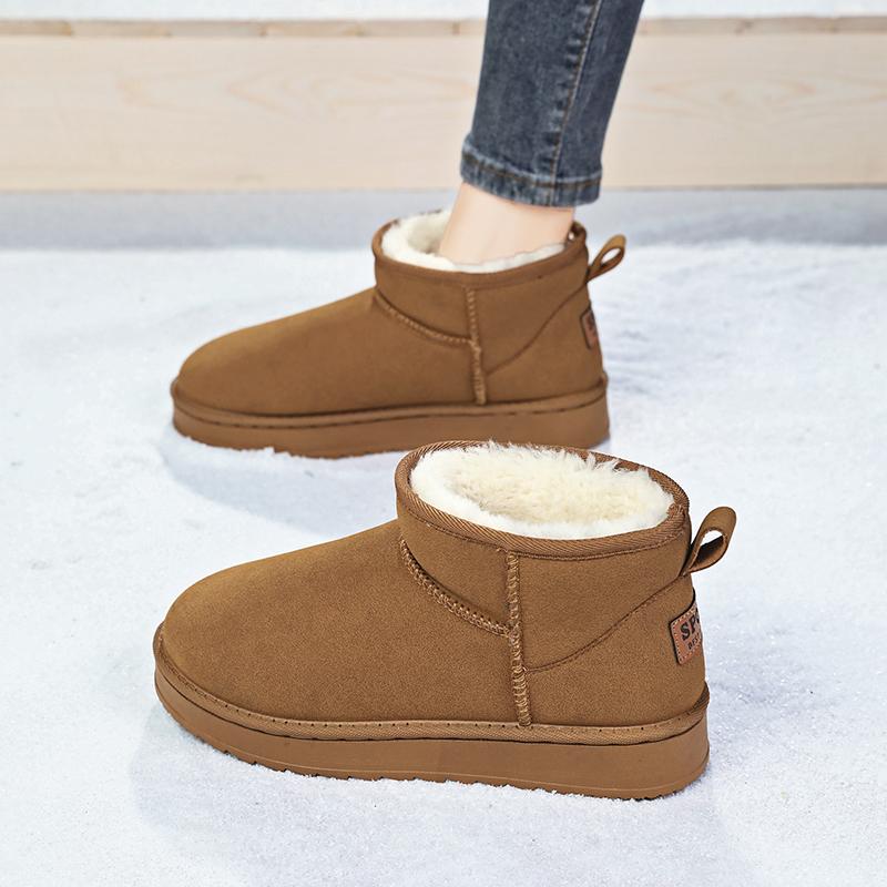 TUINANLE Nye dames vinter snøstøvler med tykt fløyelsfôr for sklisikkerhet, varme og komfort