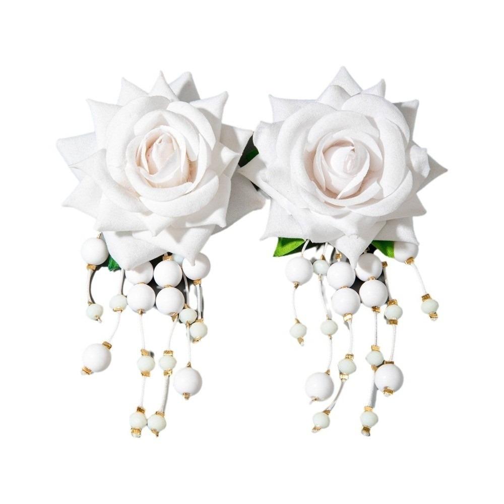Beads Tassel Flower Earrings Temperament Women Jewelry Fashion Drop Earrings  Party