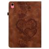 For iPad (2025)/10.9 (2022) Leather Case Heart Imprint Foldable Stand Card Slot Stylus Holder Tablet Cover