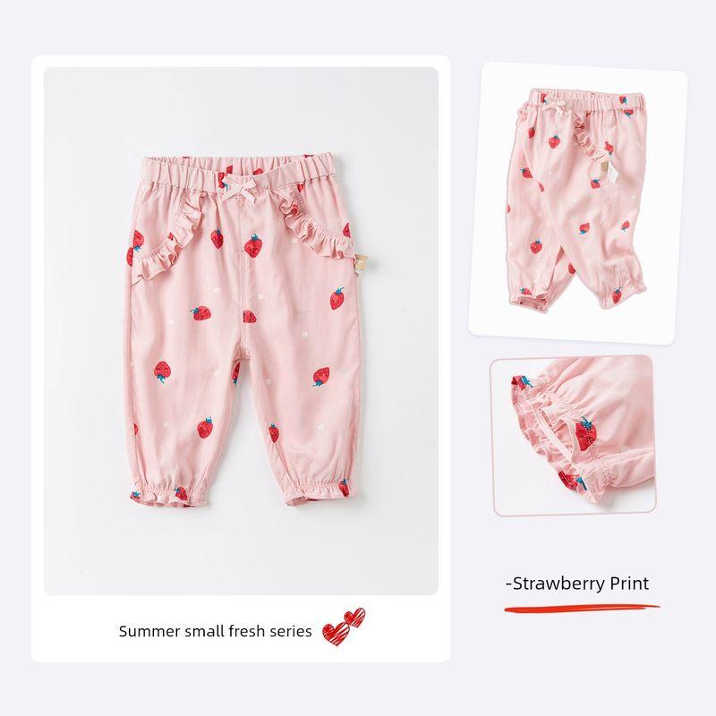 Детская одежда Dave & Bella Модные штаны для девочки Strawberry Print [Ready in Stock] 130