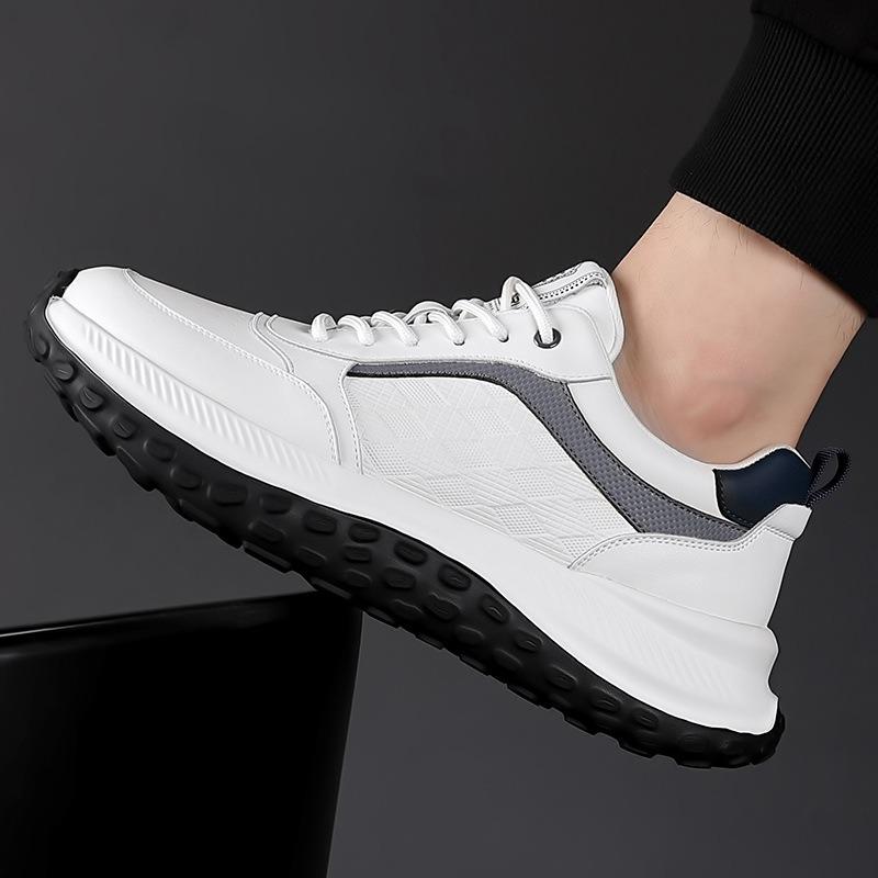 Fashion New Cow Leather Platform Sneakers for Men Designer Soft-soled Spring Autumn Running Shoes Men Fashion Sports Zapatillas Hombre