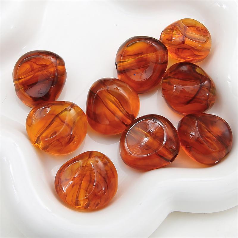 Two-Tone Acrylic Oval Bead for DIY Ancient Style Bracelets and Necklaces