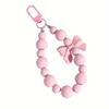Pink Pearl Bow Keychain, Mobile Phone Chain, Earphone Bag, Anti-lost Rope, Car Keychain, Beaded Pendant, Backpack Pendant Access