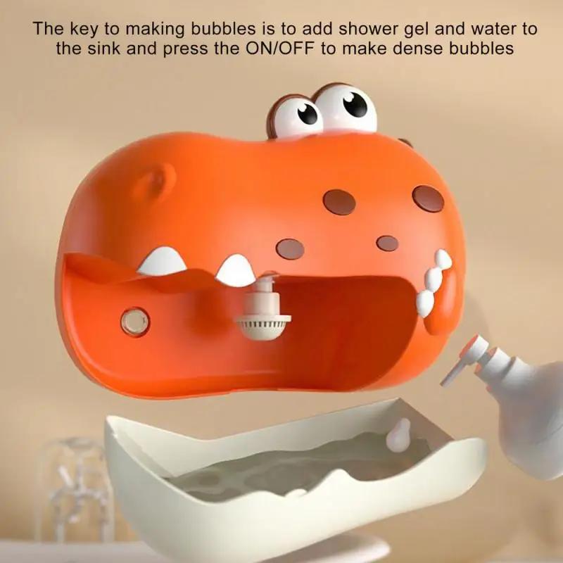 Electric Dinosaur Bath Bubble Machine Automatic Music Bubble Blower With Suction Cup Baby Bathing Water Playing Toddlers Toy Sets