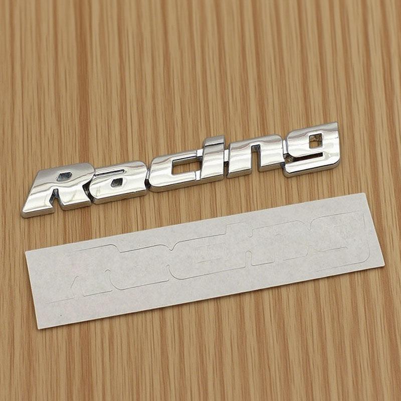 3D Metall Schwarz Rot Chrom Buchstaben Racing Logo Universelles Auto Emblem Frontgrill Abzeichen Auto Kofferraum Hinten Aufkleber Decal Zubehör
