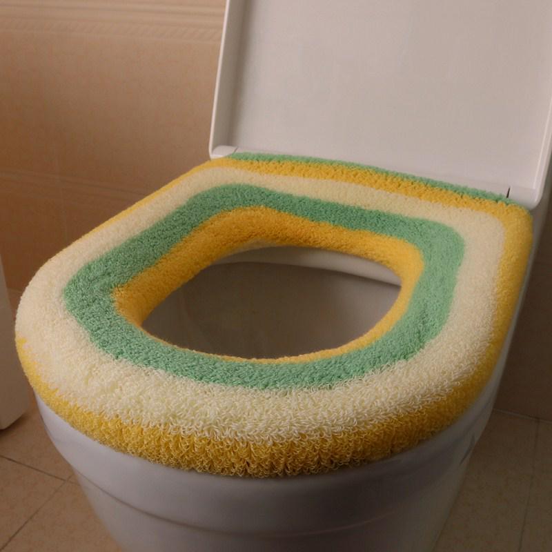 Star Moon Winter Thick Plush Toilet Seat Cover Cushion - Square, Large, Popular.