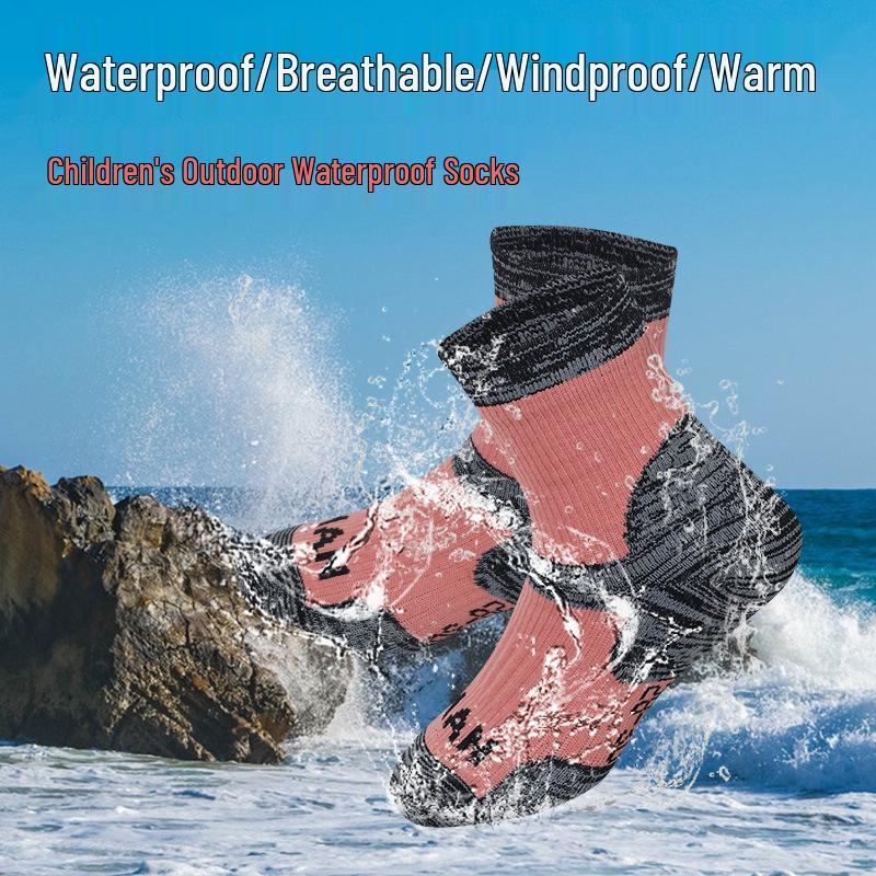Teen Waterproof Hiking Socks: Ideal for Outdoor Adventures, Stream Crossing, Wading, Boating, and Mountaineering—Windproof & Sandproof.