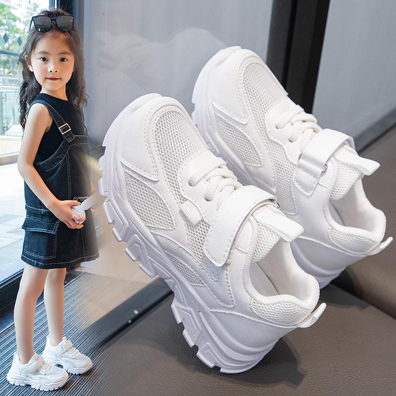 Children Sneaker Boys Casual Shoes Black Leather Flat Student Walking Shoes Non-slip Girl Lightweight Sports Tennis Footwear