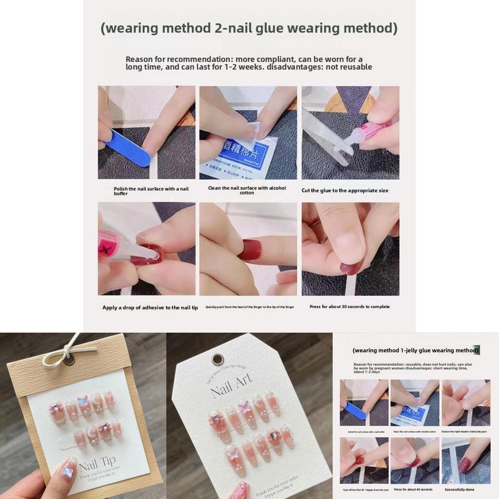 Handmade Wholesale Heart-throbbing Butterfly Nail Stickers In Jelly Gel Xs S M L Sizes