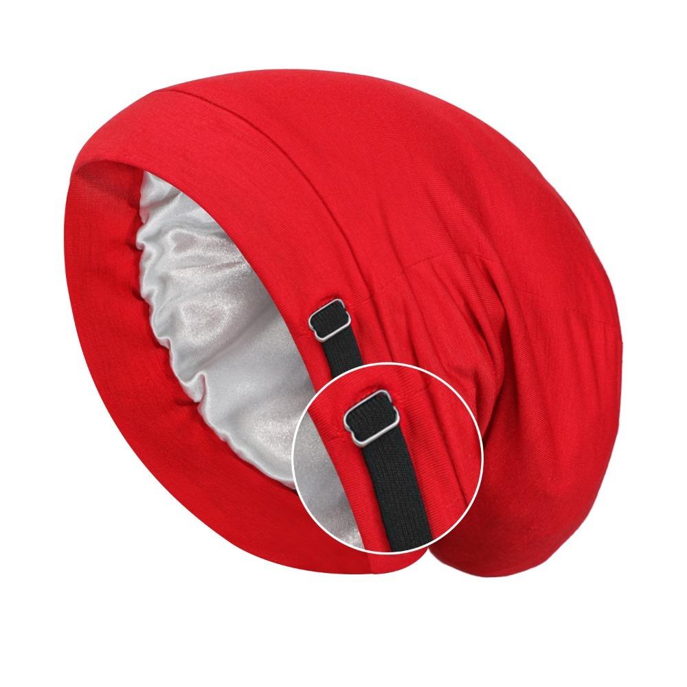 Satin Lining Baggy Hat Solid Color Women's Bonnets Casual Night Sleep Cap