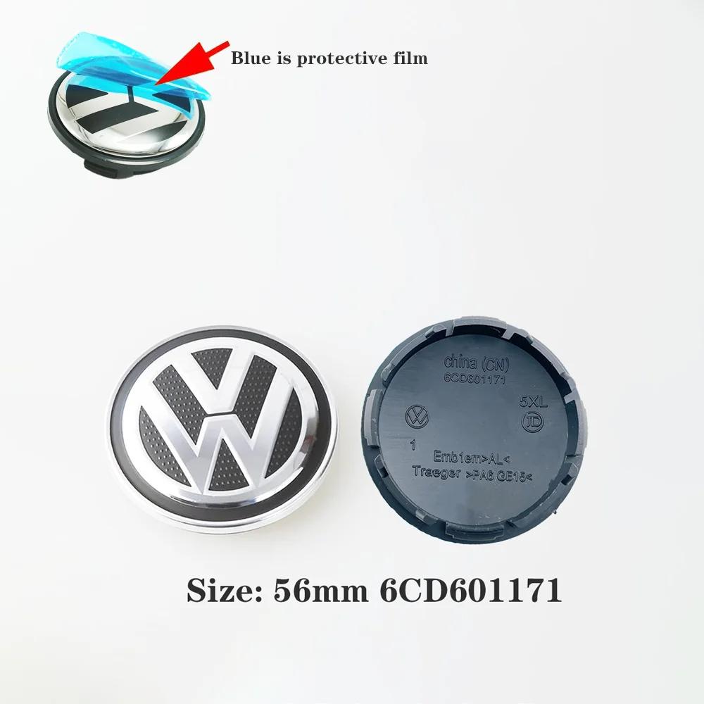 4Pcs Car Wheel Hub Center Caps Badge Emblem Set for Volkswagen VW Golf Polo Passat CC Touran - 55mm 56mm 65mm 70mm Rim Cover Acc zd0