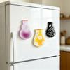 Mini Acrylic Vase Refrigerator Magnet 3D Plants Flower Holder Miniature Vase Fridge Magnet Home Office Kitchen