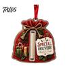 Acrylic Hanging Decorations for Tree 2D Christmas Cash Holder Ornament, Gift Card Fun Accessories Xmas Decor, Reusable Pocket Keepsake Holiday