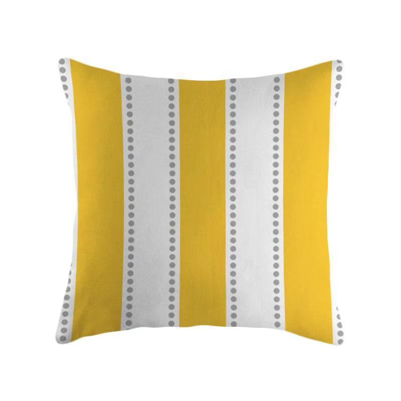 Yellow Geometric Theme Throw Pillow Covers With Digital Printing Of Short Plush Fabric Car-Shaped Sofa Cushion Office Home Decor