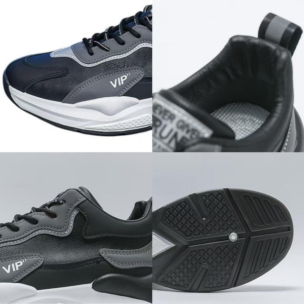 Fashion Non Slip Sneakers Men Comfortable Running Shoes PU Leather Casual Shoes Platform Wear-resistant Basketball Shoe Man Tennis Shoes