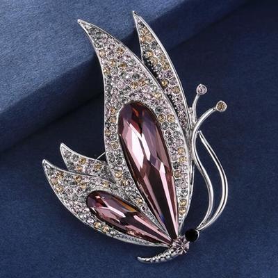 Paarse Broche Temperament Vlinder Lichte Luxe Corsage Bedel Speldjes Voor Dames Kleding Accessoires