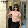 TonLion Women's Slim-Fit Letter Graphic Short Sleeve T-Shirt